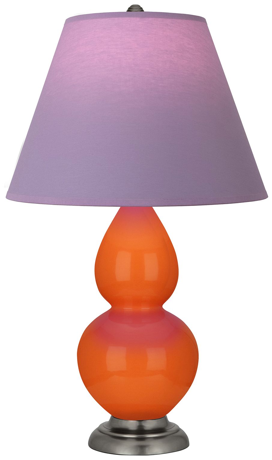 Double Gourd 23"H Pumpkin & Silver Lamp w/ Lavender & Plum Made to Order