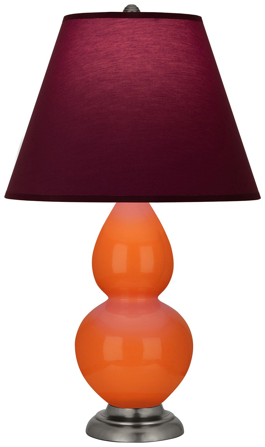 Double Gourd 23"H Pumpkin & Silver Lamp w/ Plum & Lavender Made to Order