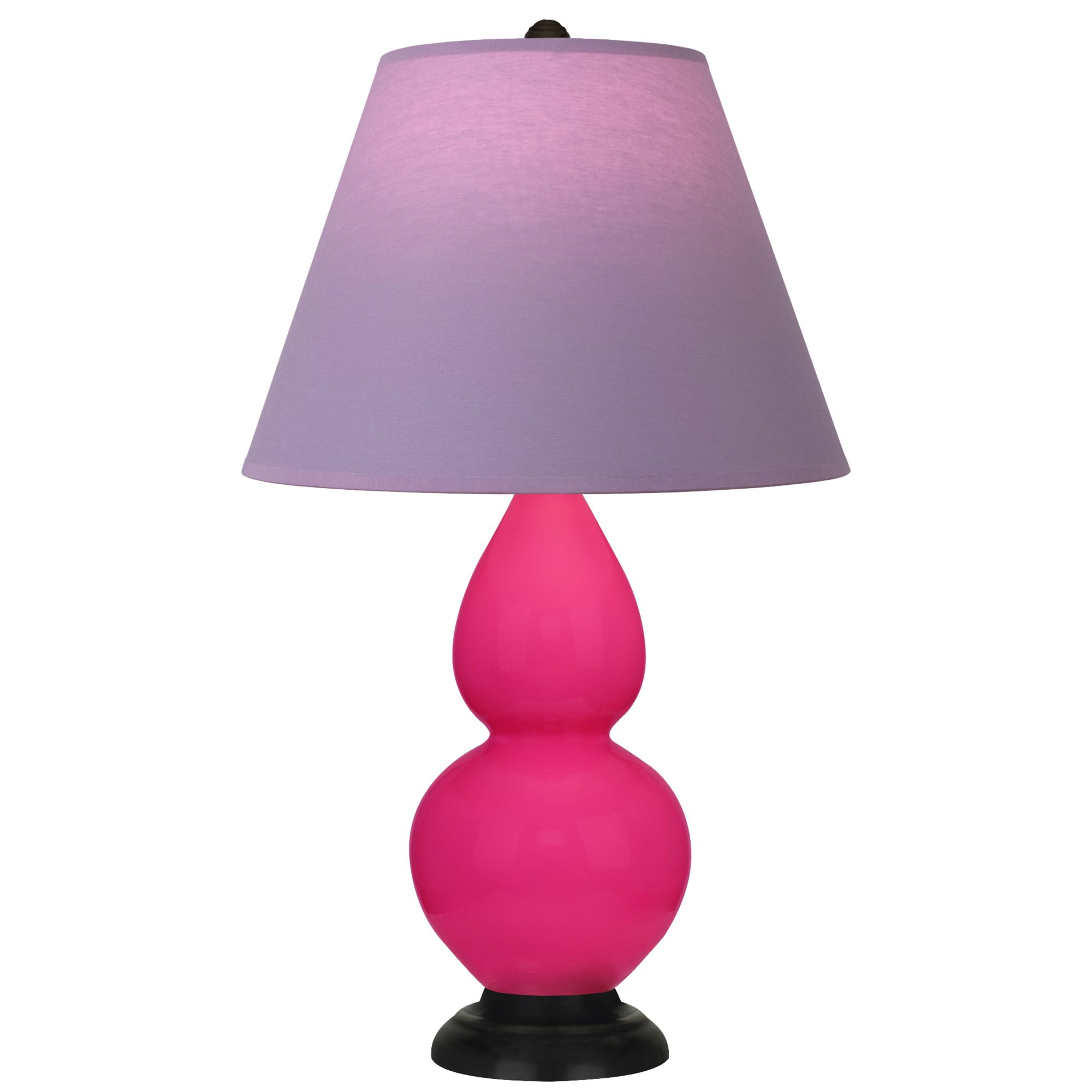 Image 2 Double Gourd 23"H Razzle Rose And Bronze Lamp w/ Lavender And Plum Shade more views