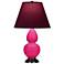 Double Gourd 23"H Razzle Rose And Bronze Lamp w/ Plum And Lavender Shade
