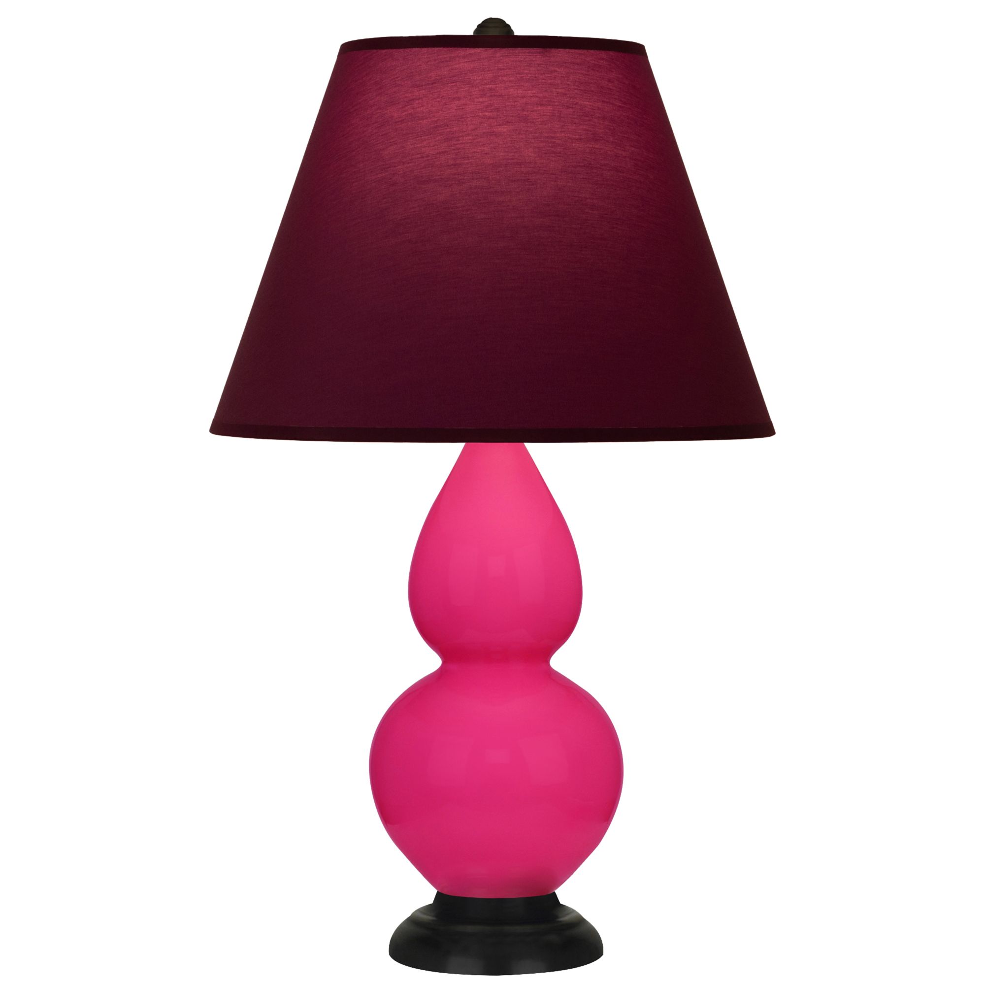 Image 2 Double Gourd 23"H Razzle Rose And Bronze Lamp w/ Plum And Lavender Shade more views