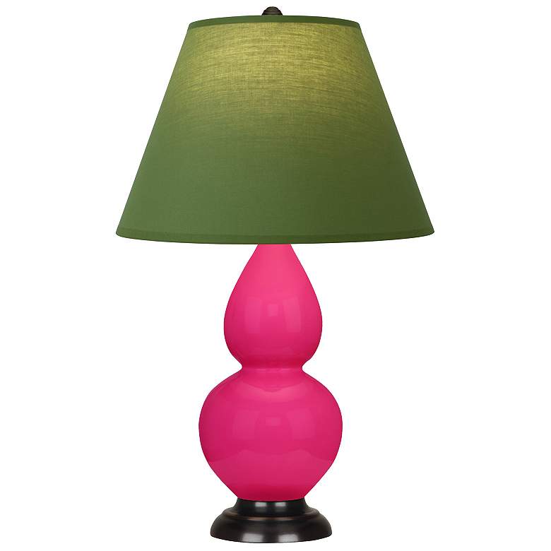 Image 1 Double Gourd 23"H Razzle Rose And Bronze Lamp w/ Tea And Taupe Shade