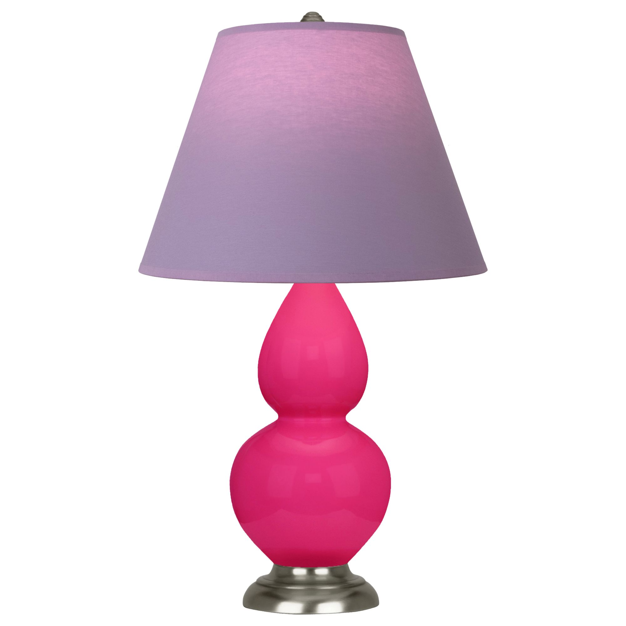 Image 2 Double Gourd 23"H Razzle Rose And Silver Lamp w/ Lavender And Plum Shade more views