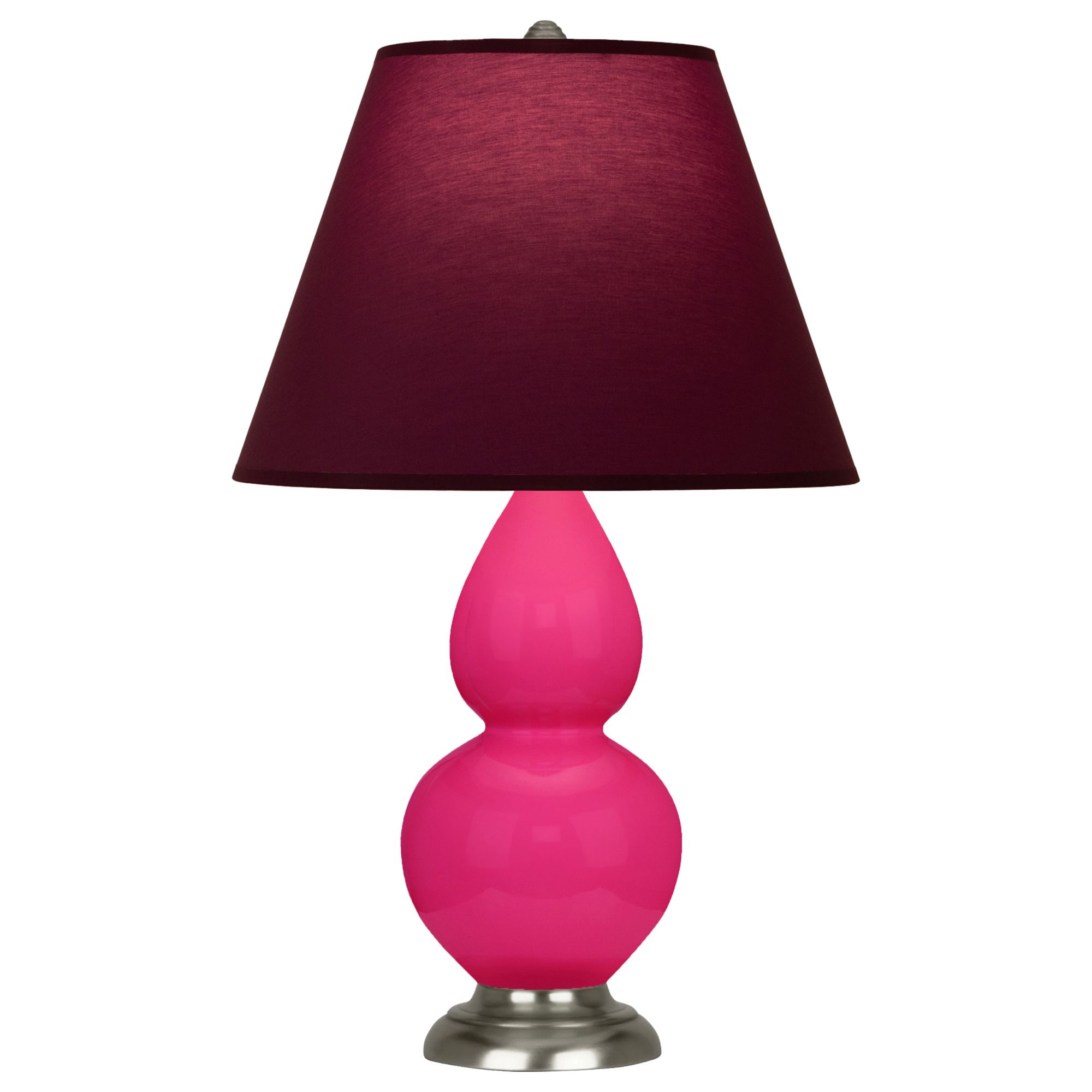 Image 2 Double Gourd 23"H Razzle Rose And Silver Lamp w/ Plum And Lavender Shade more views
