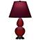 Double Gourd 23"H Sangria And Bronze Lamp w/ Plum And Lavender Shade