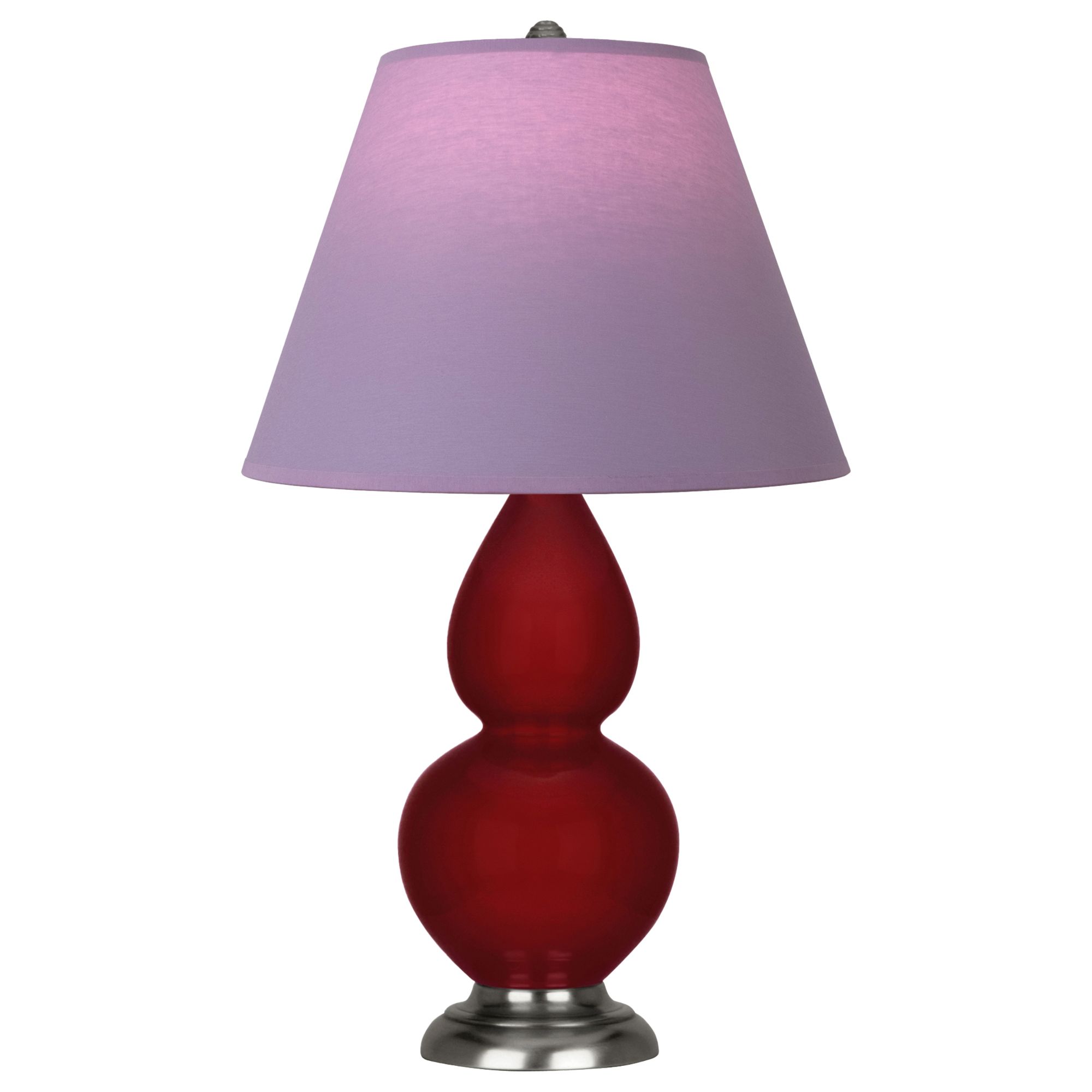 Image 2 Double Gourd 23"H Sangria And Silver Lamp w/ Lavender And Plum Shade more views
