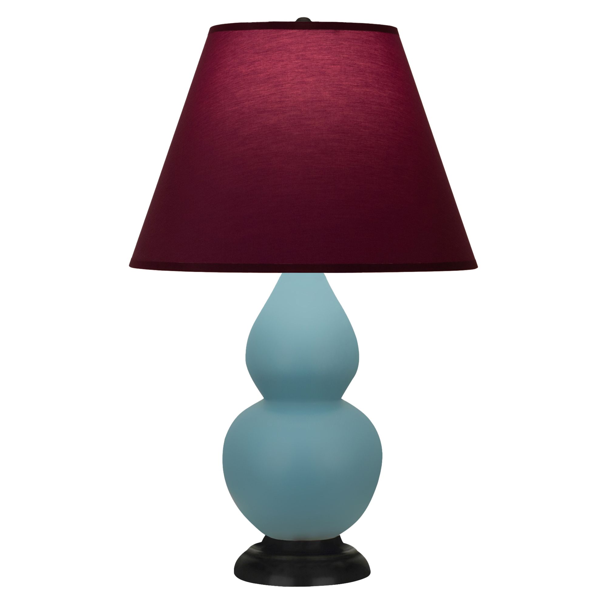 Image 2 Double Gourd 23"H Steel Blue And Bronze Lamp w/ Plum And Lavender Shade more views