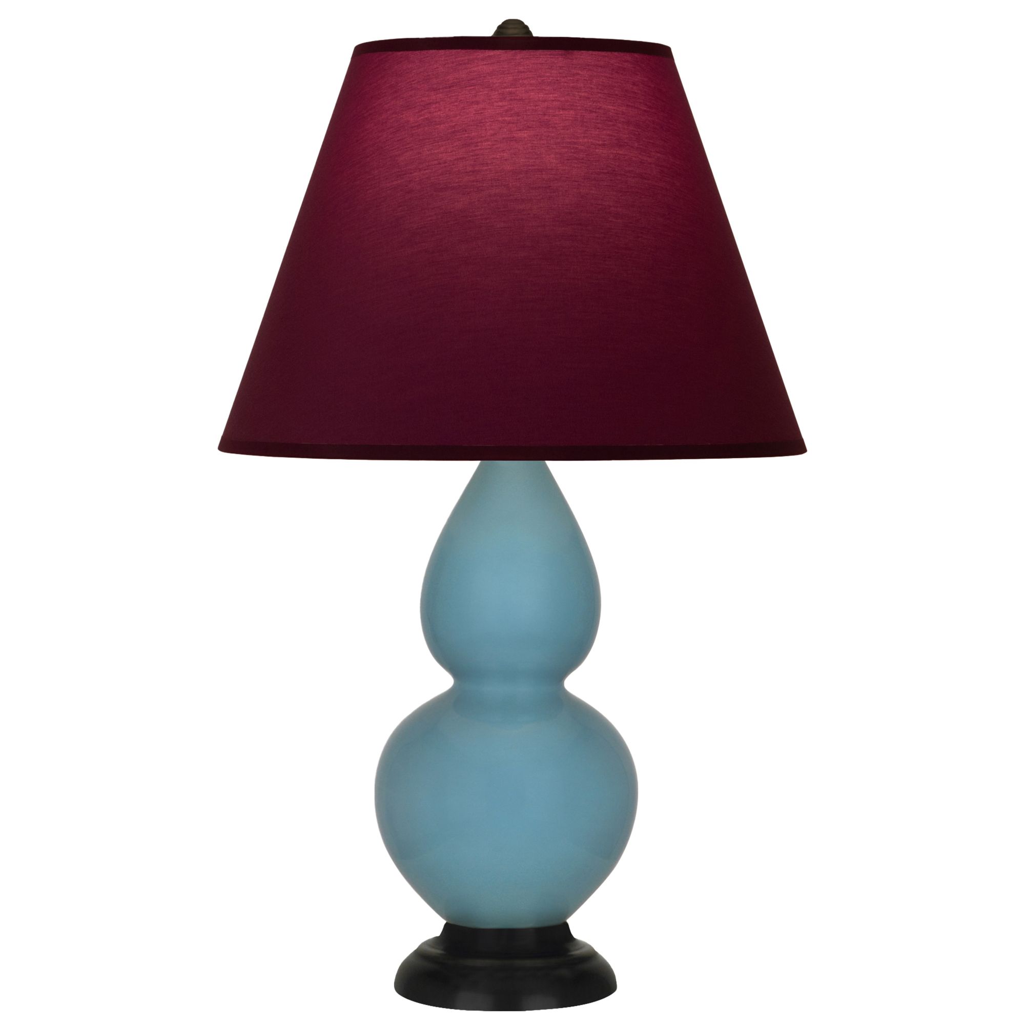 Image 2 Double Gourd 23"H Steel Blue And Bronze Lamp w/ Plum And Lavender Shade more views