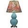 Double Gourd 23"H Steel Blue And Silver Lamp w/ Fall Floral Shade