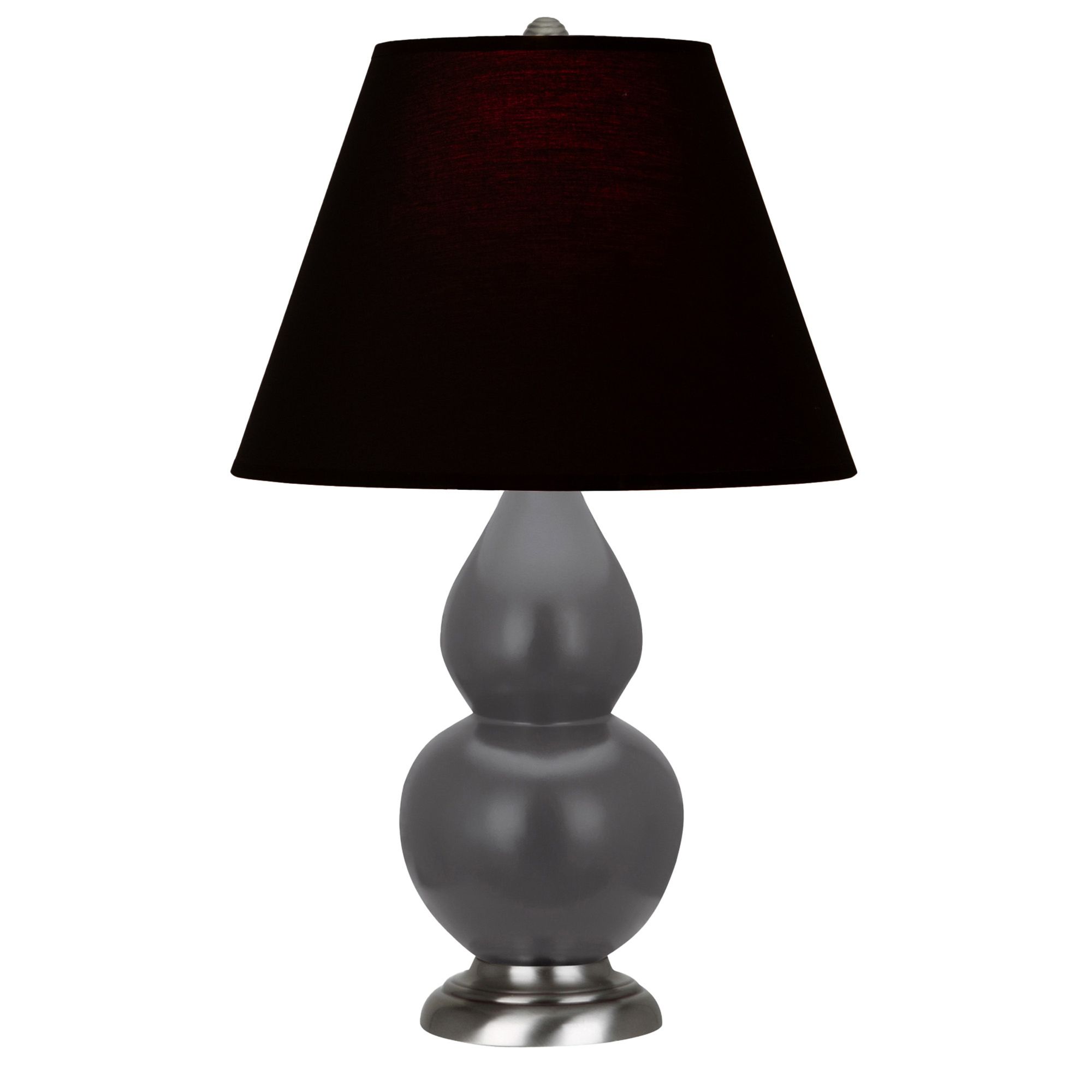 Image 2 Double Gourd 23"H Ash And Silver Lamp w/ Ink And Rose Shade more views