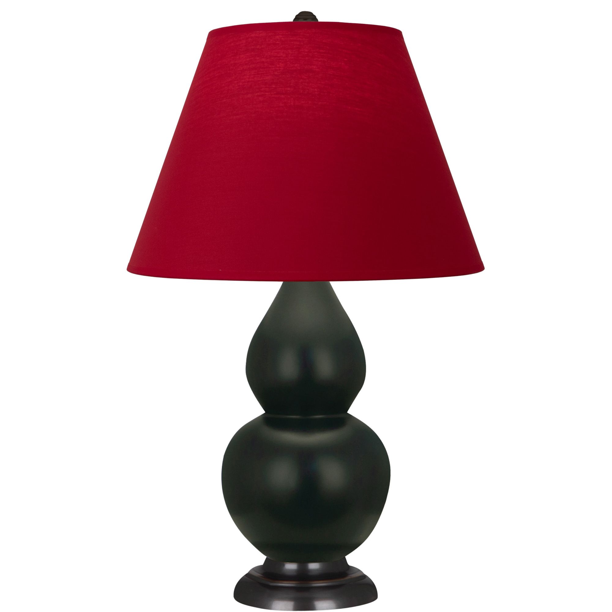 Image 2 Double Gourd 23"H Matte Obsidian And Bronze Lamp w/ Rose And Ink Shade more views