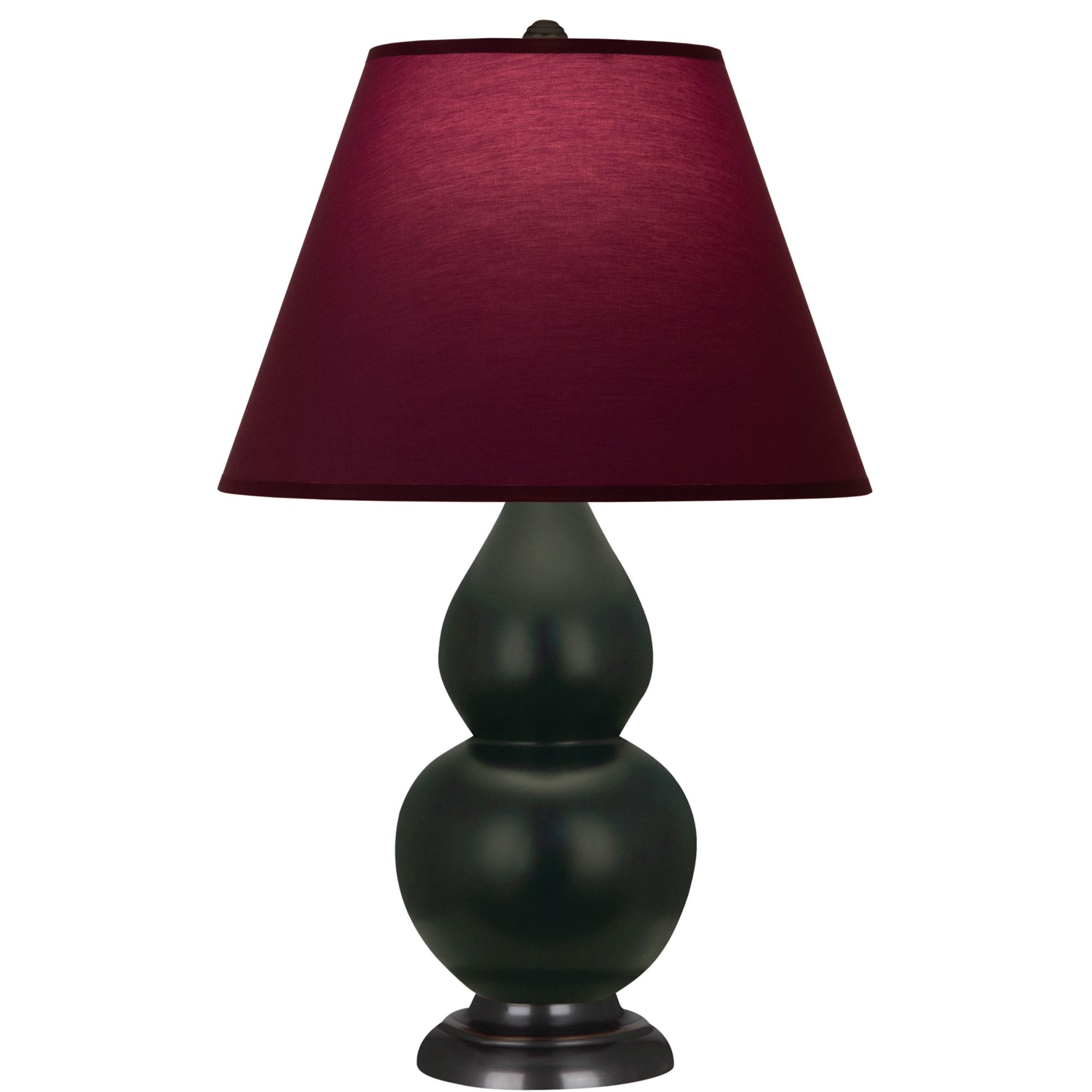 Image 2 Double Gourd 23"H Obsidian And Bronze Lamp w/ Plum And Lavender Shade more views