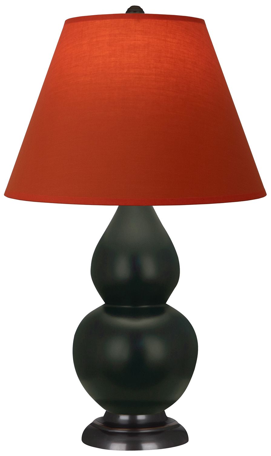 Double Gourd 23"H Obsidian &amp; Bronze Lamp w/Tangerine &amp; Taupe M