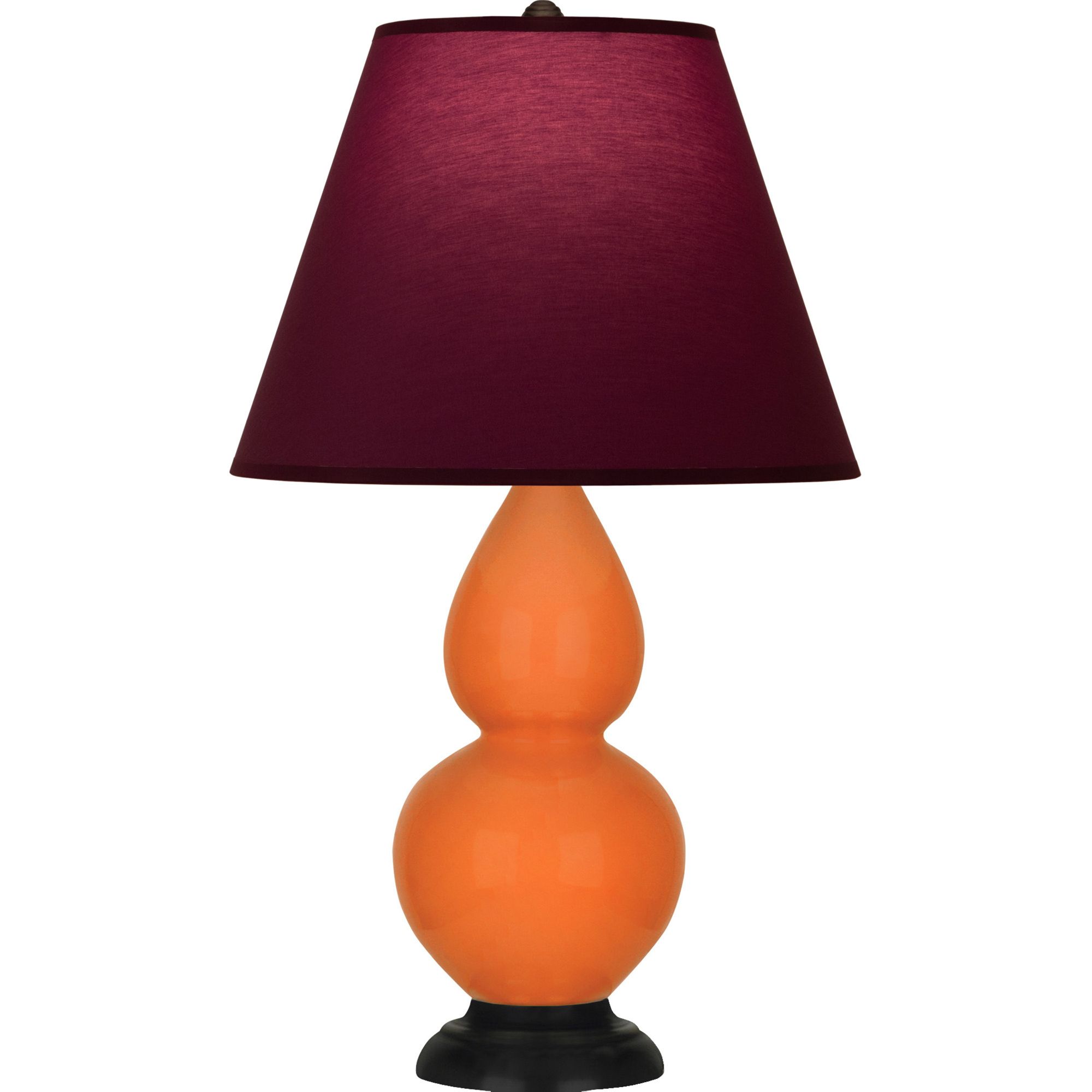 Image 2 Double Gourd 23"H Pumpkin And Bronze Lamp w/ Plum And Lavender Shade more views