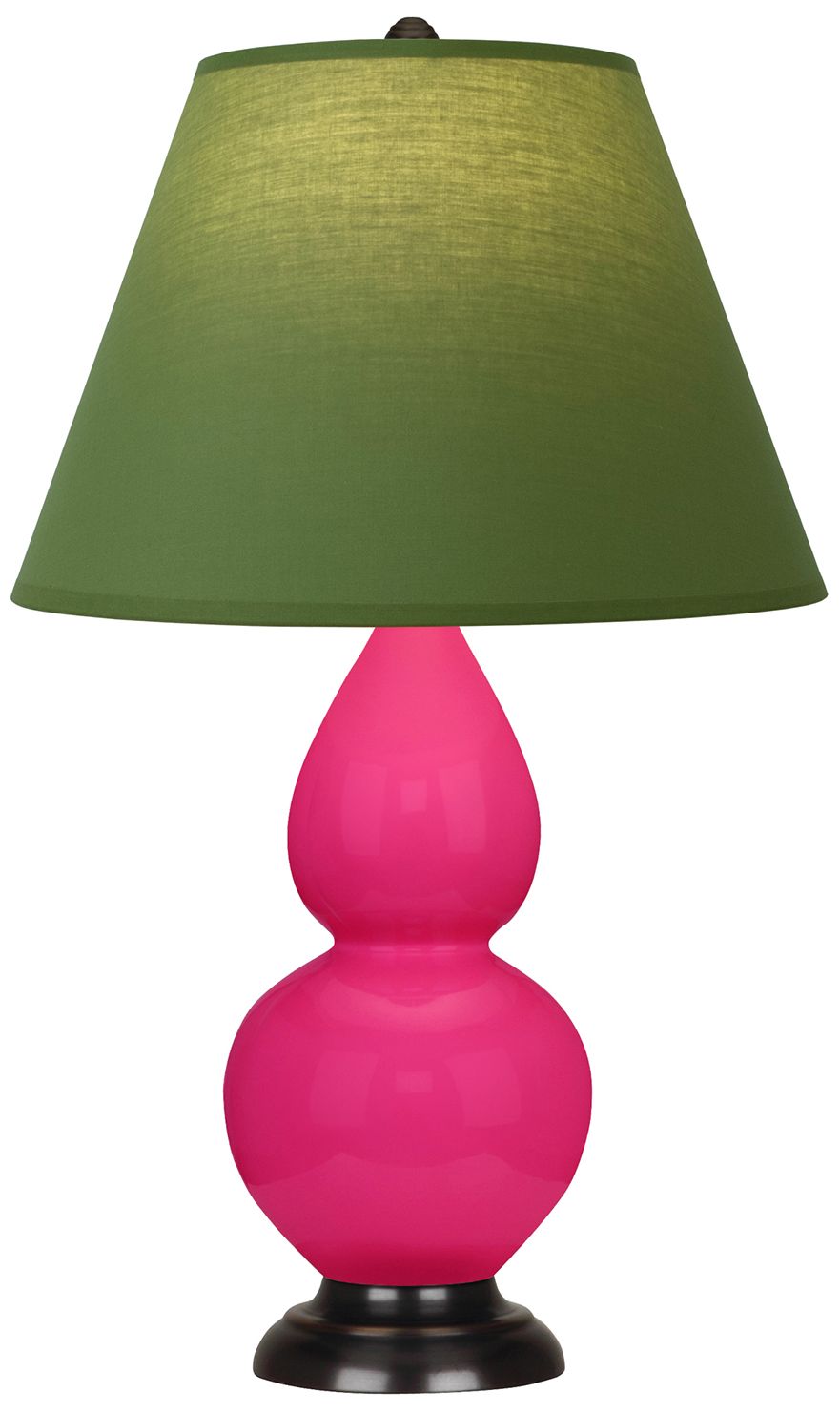 Double Gourd 23"H Razzle Rose &amp; Bronze Lamp w/ Tea &amp; Taupe Mad