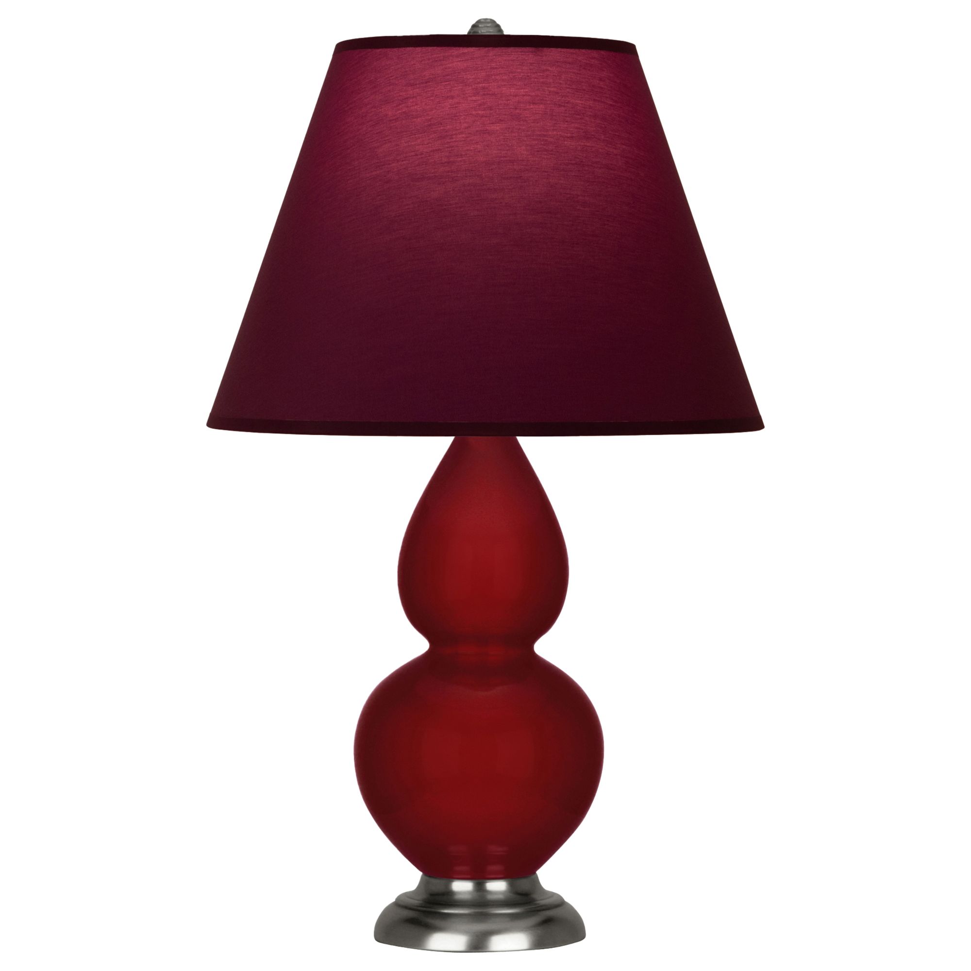 Image 2 Double Gourd 23"H Sangria And Silver Lamp w/ Plum And Lavender Shade more views