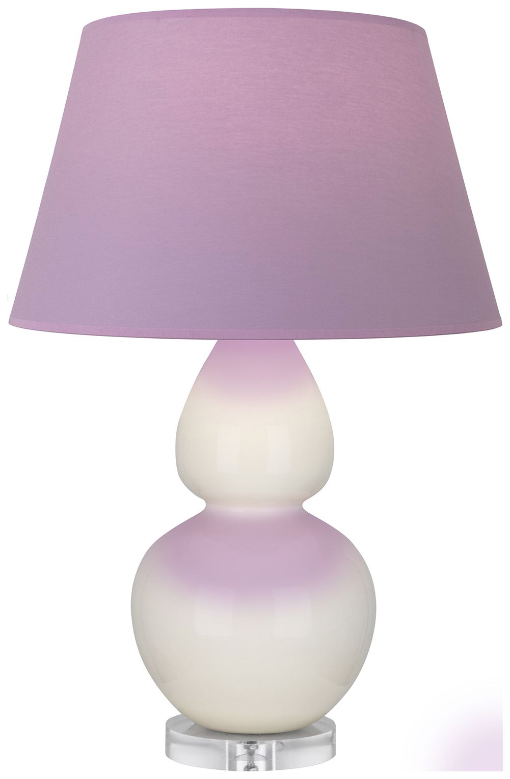 Double Gourd 30"H Bone And Lucite Lamp w/ Lavender And Plum Made to Order