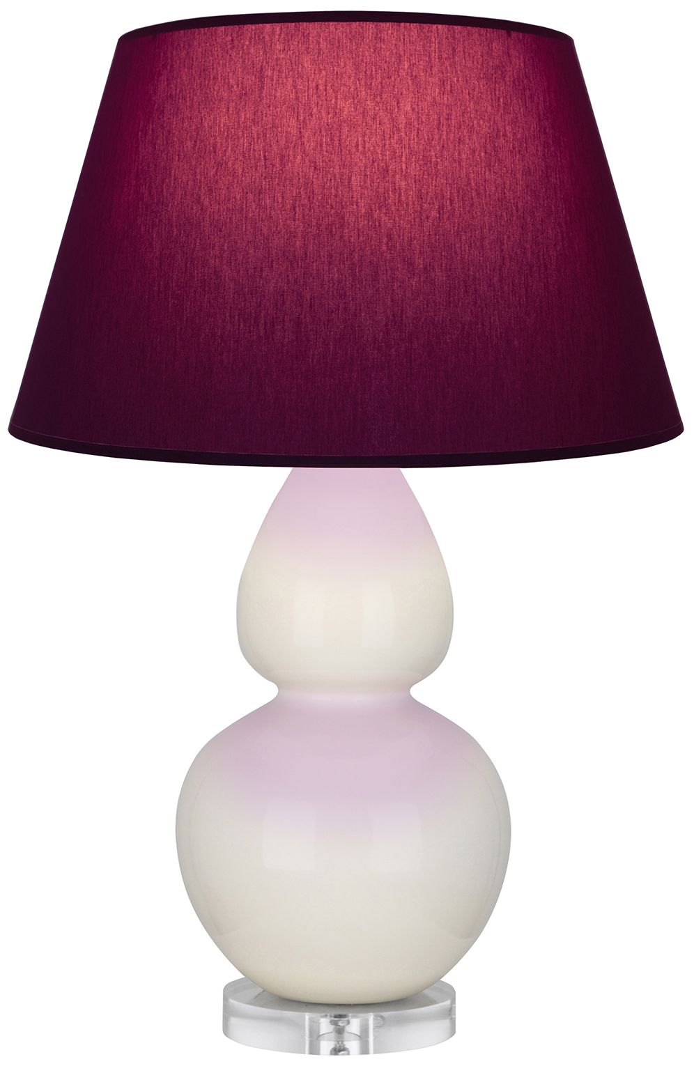 Double Gourd 30"H Bone And Lucite Lamp w/ Plum And Lavender Made to Order