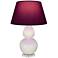 Double Gourd 30"H Bone And Lucite Lamp w/ Plum And Lavender Shade