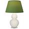 Double Gourd 30"H Bone And Lucite Lamp w/ Tea Green And Taupe Shade