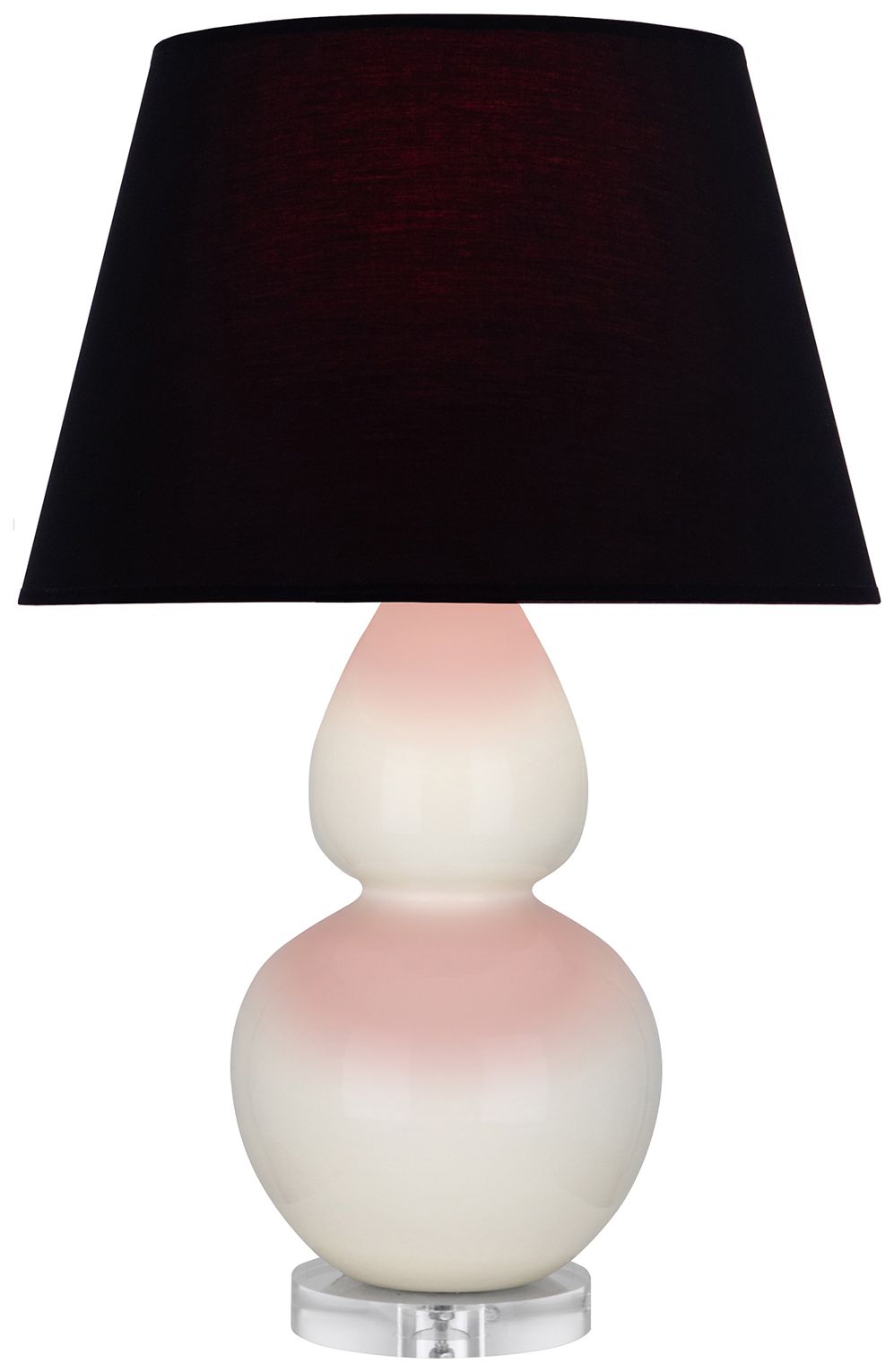 Double Gourd 30"H Bone And Lucite Table Lamp w/Ink And Rose Made to Order