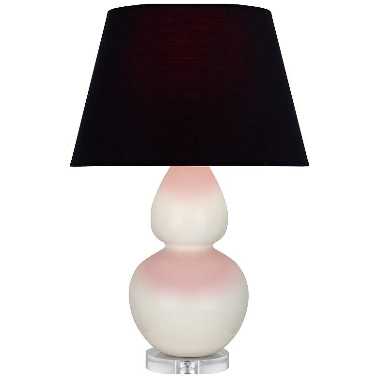 Image 1 Double Gourd 30"H Bone And Lucite Table Lamp With Ink And Rose Shade