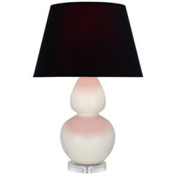 Double Gourd 30"H Bone And Lucite Table Lamp With Ink And Rose Shade