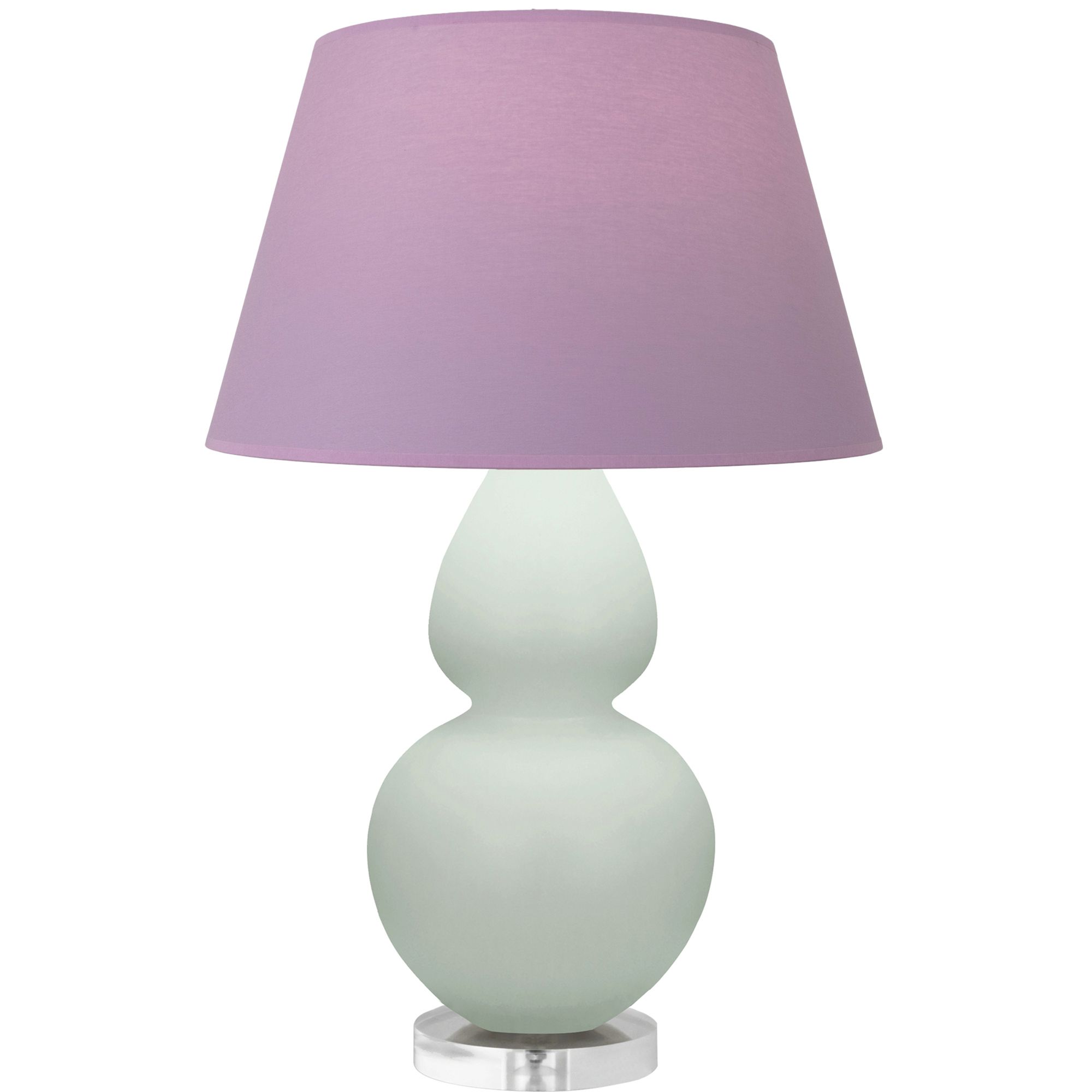 Image 2 Double Gourd 30"H Celadon And Lucite Lamp w/ Lavender And Plum Shade more views