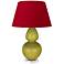 Double Gourd 30"H Citron And Lucite Table Lamp w/ Black And Red Shade