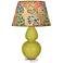 Double Gourd 30"H Citron And Lucite Table Lamp With Fall Floral Shade