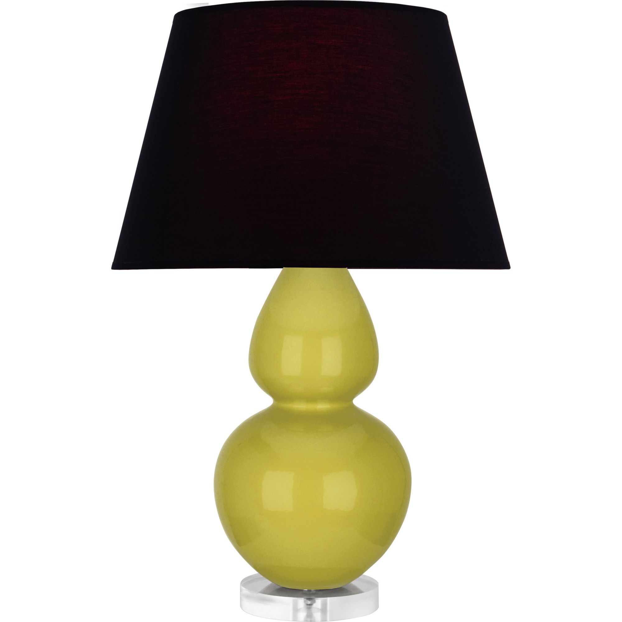 Image 2 Double Gourd 30"H Citron And Lucite Table Lamp With Ink And Rose Shade more views