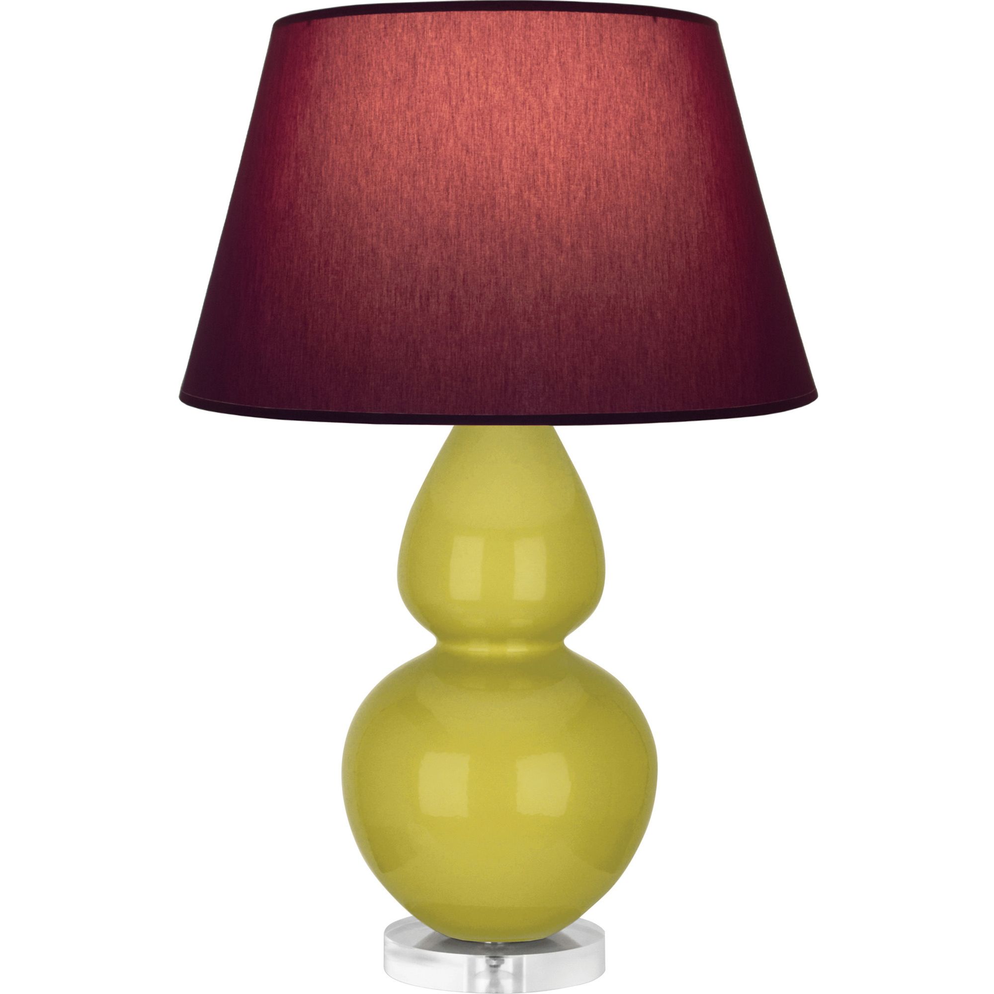 Image 2 Double Gourd 30"H Citron & Lucite Lamp w/ Plum & Lavender Made to Order more views