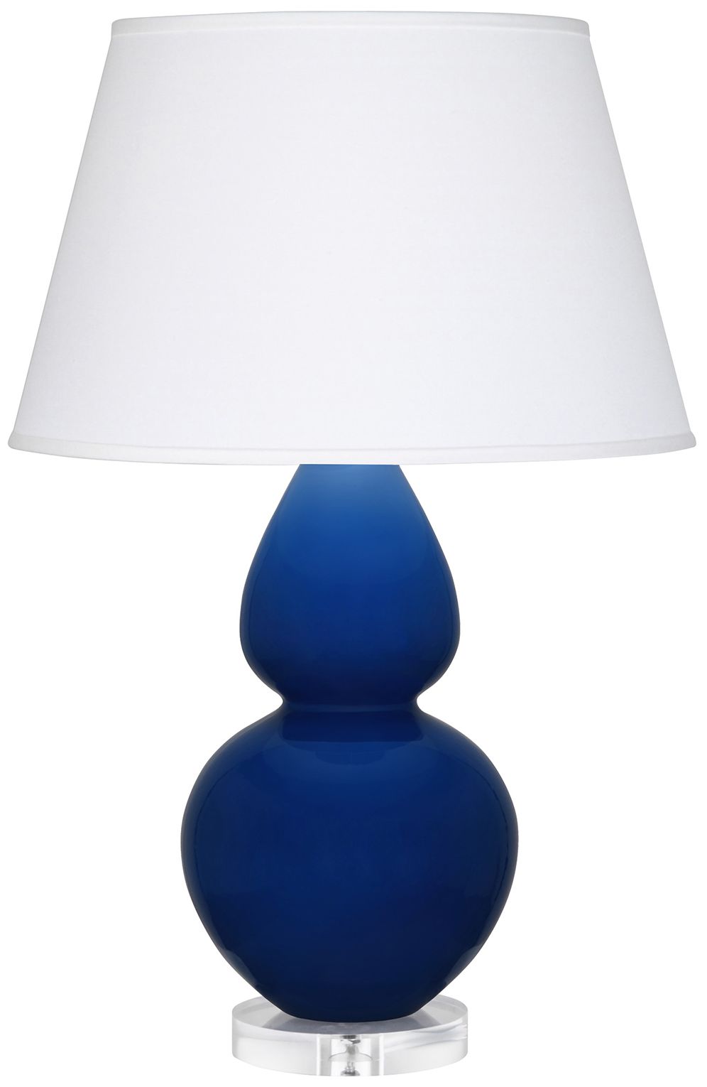 Double Gourd 30"H Cobalt And Lucite Table Lamp With Pearl Made to Order