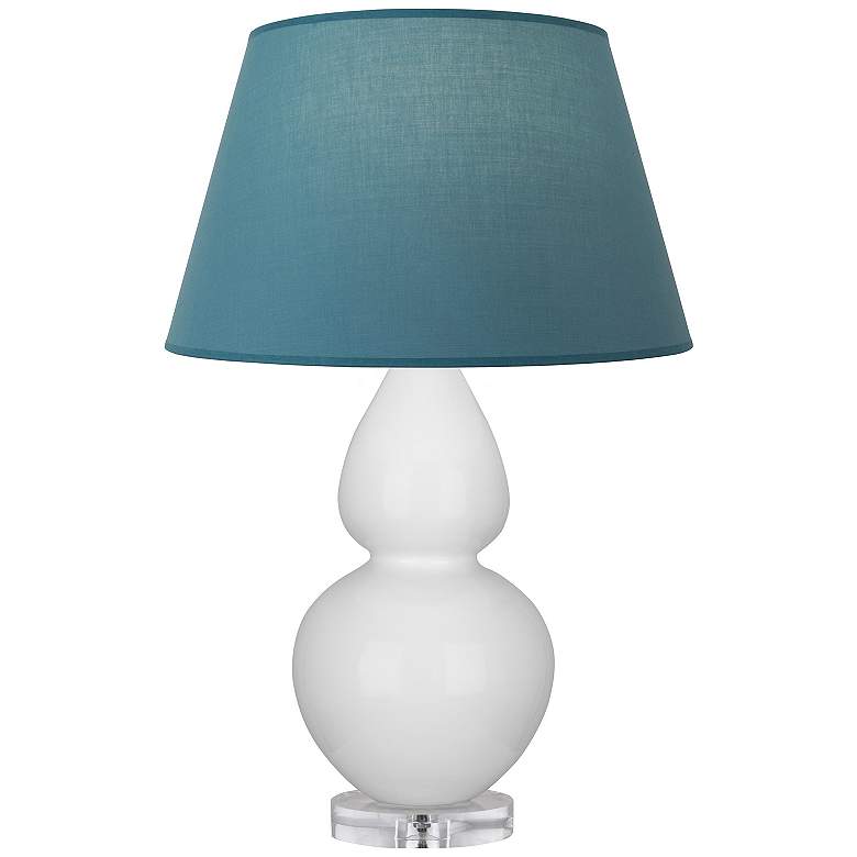 Image 1 Double Gourd 30"H Daisy And Lucite Lamp w/ Bright Blue And Gray Shade