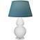 Double Gourd 30"H Daisy And Lucite Lamp w/ Bright Blue And Gray Shade