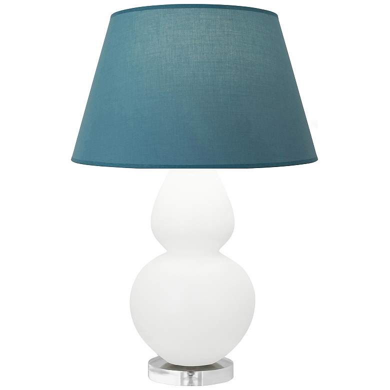 Image 1 Double Gourd 30"H Daisy And Lucite Lamp w/ Bright Blue And Gray Shade