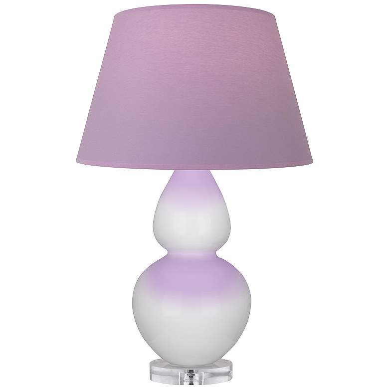 Image 1 Double Gourd 30"H Daisy And Lucite Lamp w/ Lavender And Plum Shade