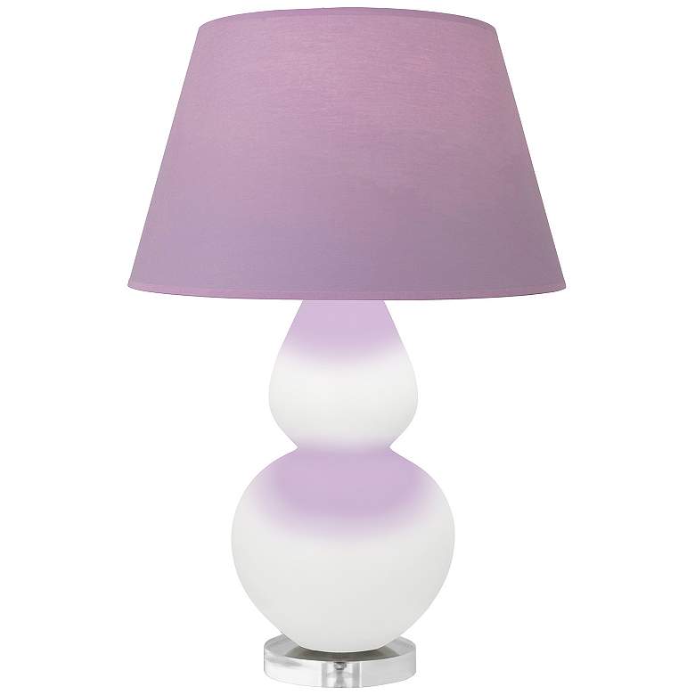 Image 1 Double Gourd 30"H Daisy And Lucite Lamp w/ Lavender And Plum Shade