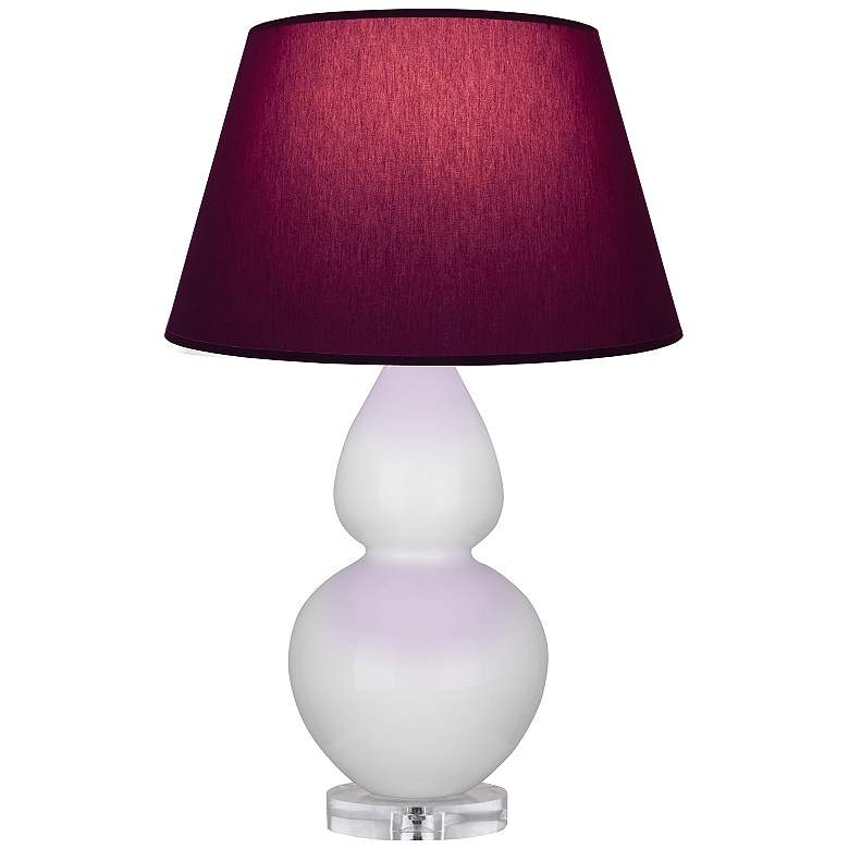 Image 1 Double Gourd 30"H Daisy And Lucite Lamp w/ Plum And Lavender Shade