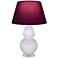 Double Gourd 30"H Daisy And Lucite Lamp w/ Plum And Lavender Shade