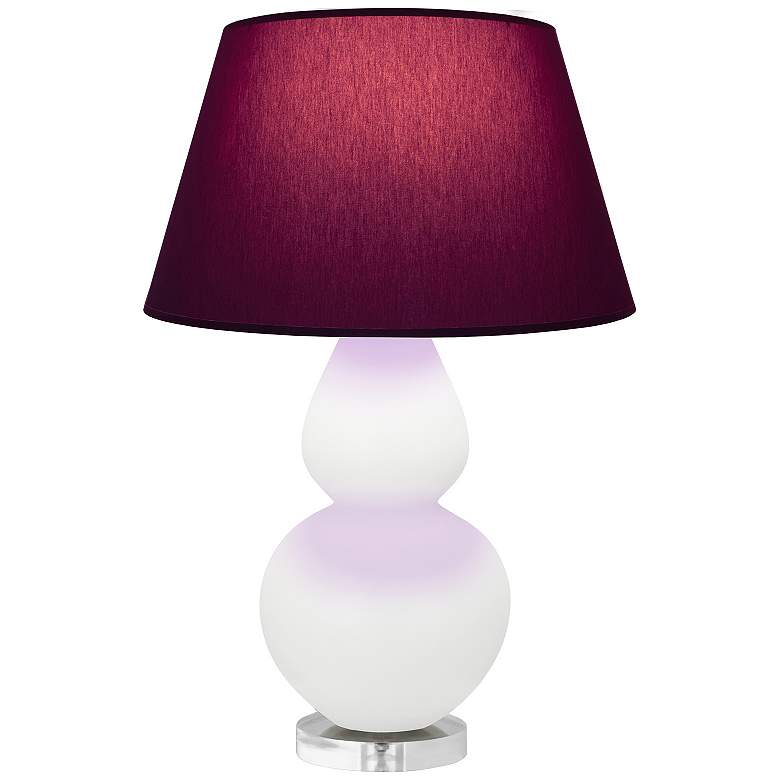 Image 1 Double Gourd 30"H Daisy And Lucite Lamp w/ Plum And Lavender Shade