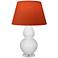 Double Gourd 30"H Daisy And Lucite Lamp w/ Tangerine And Taupe Shade