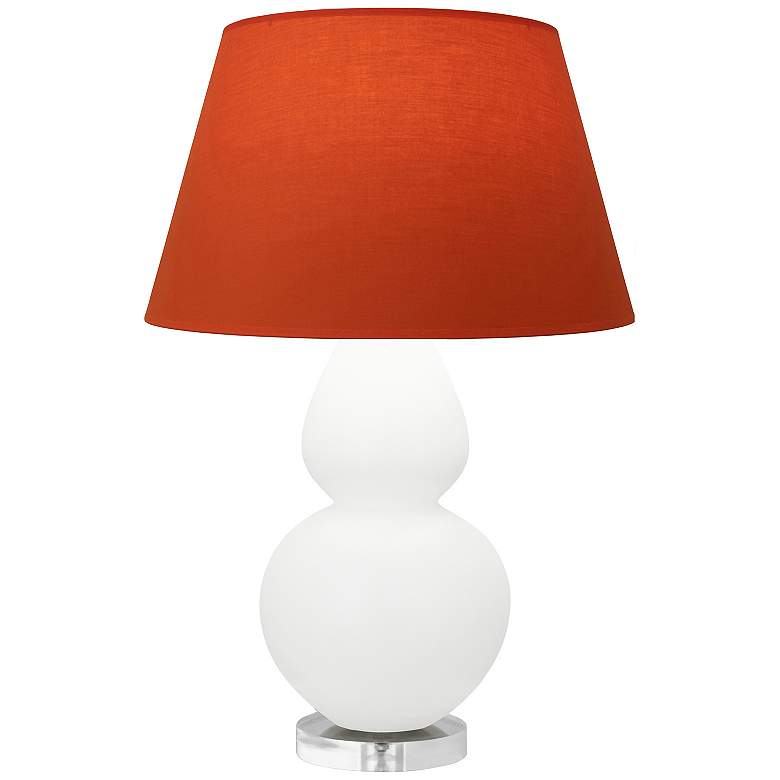 Image 1 Double Gourd 30"H Daisy And Lucite Lamp w/ Tangerine And Taupe Shade