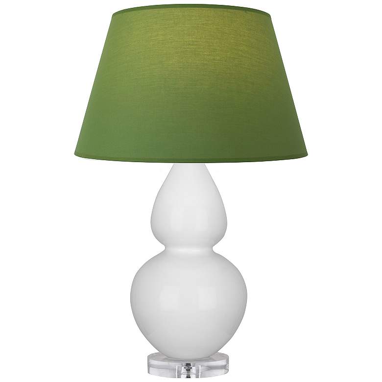 Image 1 Double Gourd 30"H Daisy And Lucite Lamp w/ Tea Green And Taupe Shade