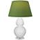 Double Gourd 30"H Daisy And Lucite Lamp w/ Tea Green And Taupe Shade