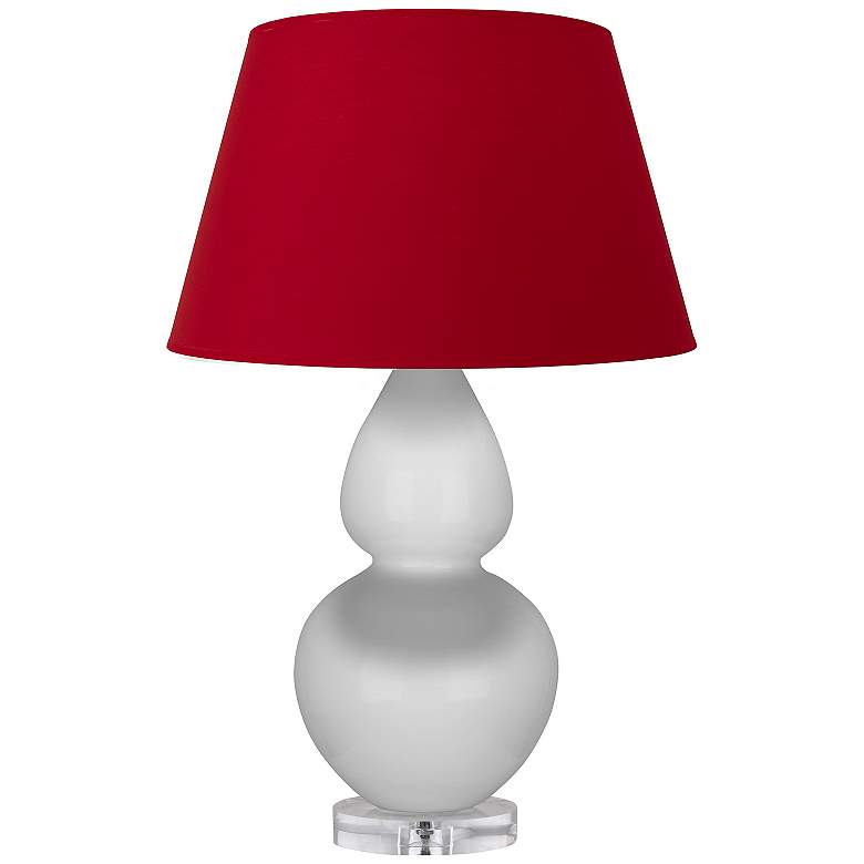 Image 1 Double Gourd 30"H Daisy And Lucite Table Lamp With Black And Red Shade