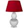 Double Gourd 30"H Daisy And Lucite Table Lamp With Black And Red Shade