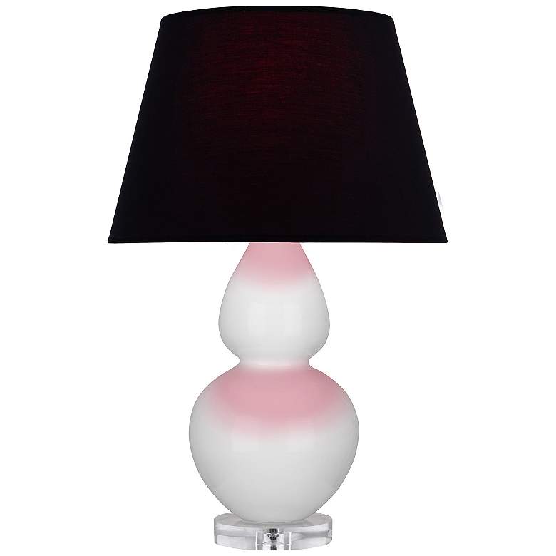 Image 1 Double Gourd 30"H Daisy And Lucite Table Lamp With Ink And Rose Shade