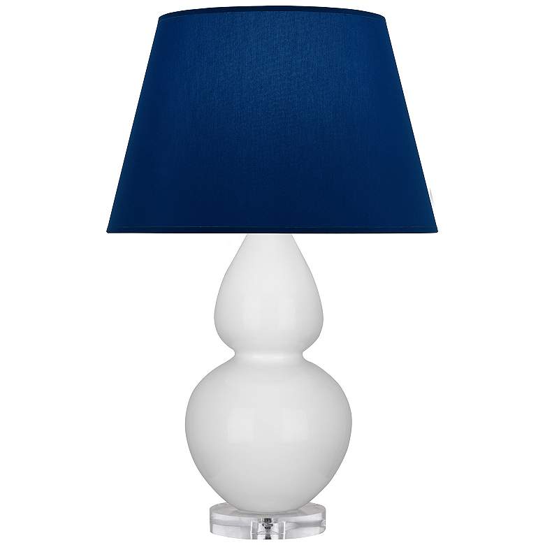 Image 1 Double Gourd 30"H Daisy And Lucite Table Lamp With Navy And Gray Shade