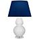 Double Gourd 30"H Daisy And Lucite Table Lamp With Navy And Gray Shade